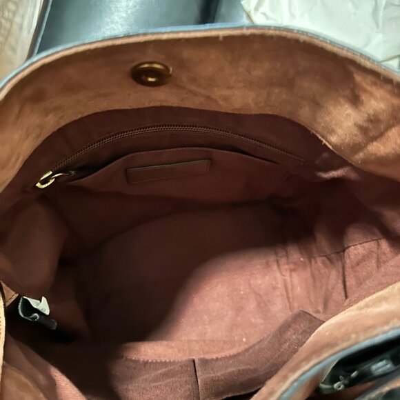 Frye Leather Side Pocket Hobo Shoulder Bag - Picture 6 of 10